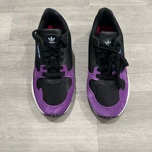 Size 8.5 - Adidas Womens Falcon Purple Black Running Shoes Sneakers CG6216